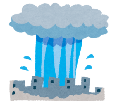 突然の強い雨