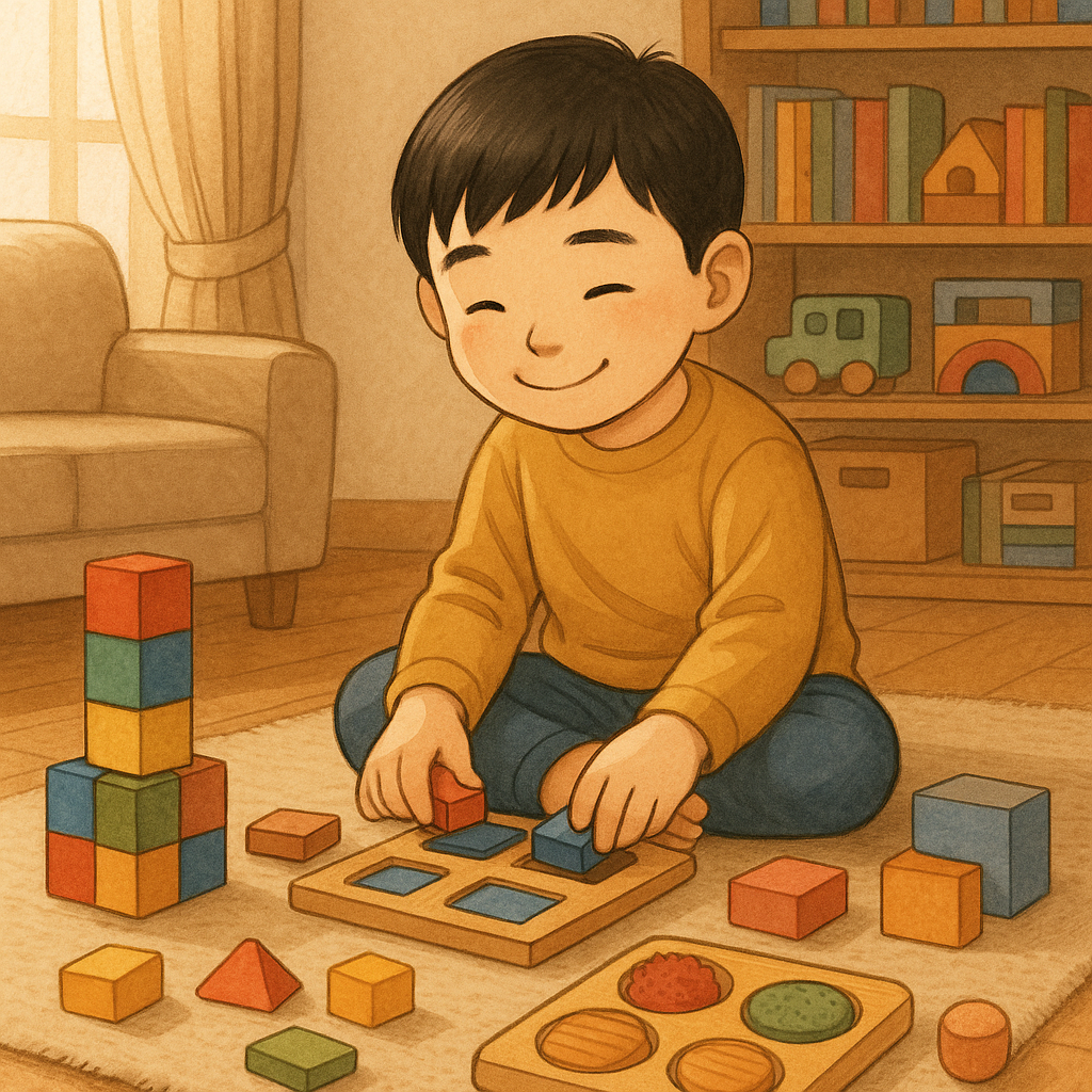 自閉症児J君がおもちゃで穏やかに遊ぶ様子|知育玩具サブスクとの親和性