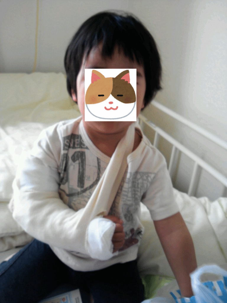骨折直後のJ君