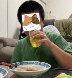 たこ焼きもどきを完食したJ君