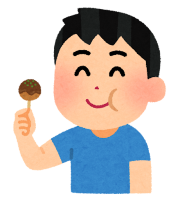 たこ焼きを食べるJ君