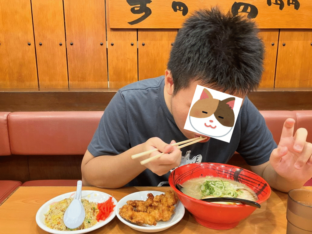 げんこつラーメン半から半チャンセットを完食